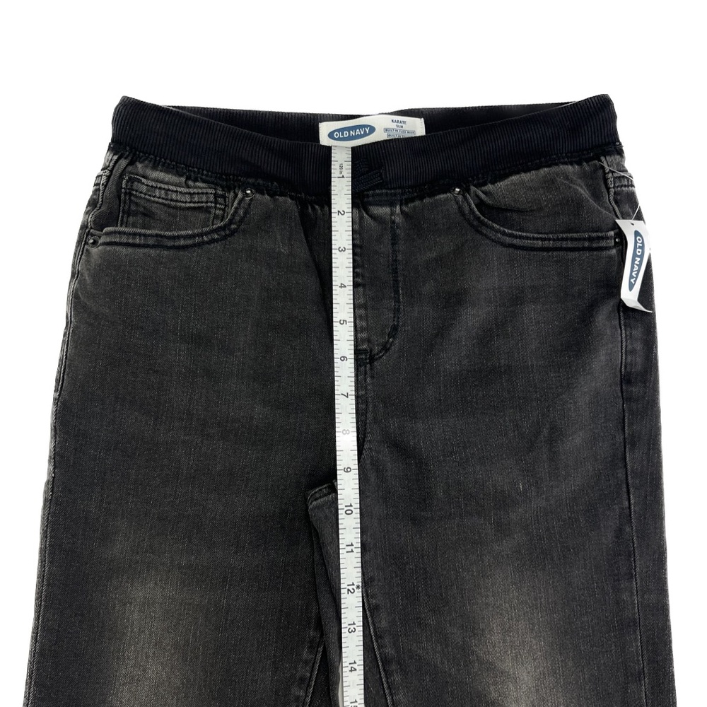 Old Navy Karate Rib Knit Waist Washed Black Pull On Jeans Kids Girls XL 14-16 - Picture 6 of 14